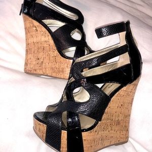 Bebe Cork Wedges